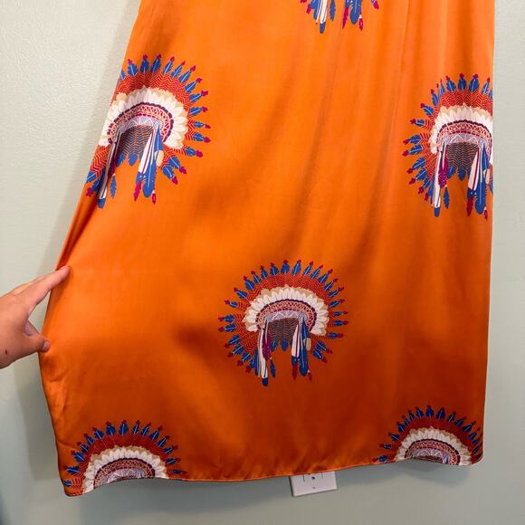 Purificacion Garcia Maxi Dress 36 Tie Halter Sleeveless Bohemian Orange - Picture 6 of 10